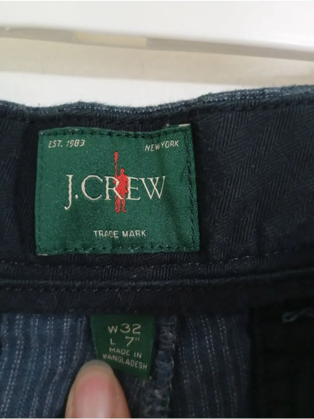 J. Crew Mens Blue Striped Linen Shorts W32 L7 Button-Zip Front